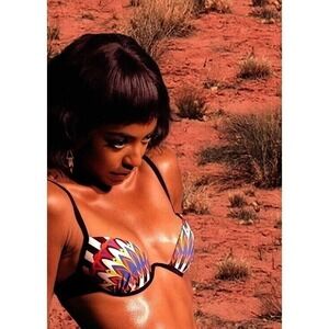 Andrea Iyamah NEW Tribal Print Underwired Bikini Top Multicolor‎ Size Small